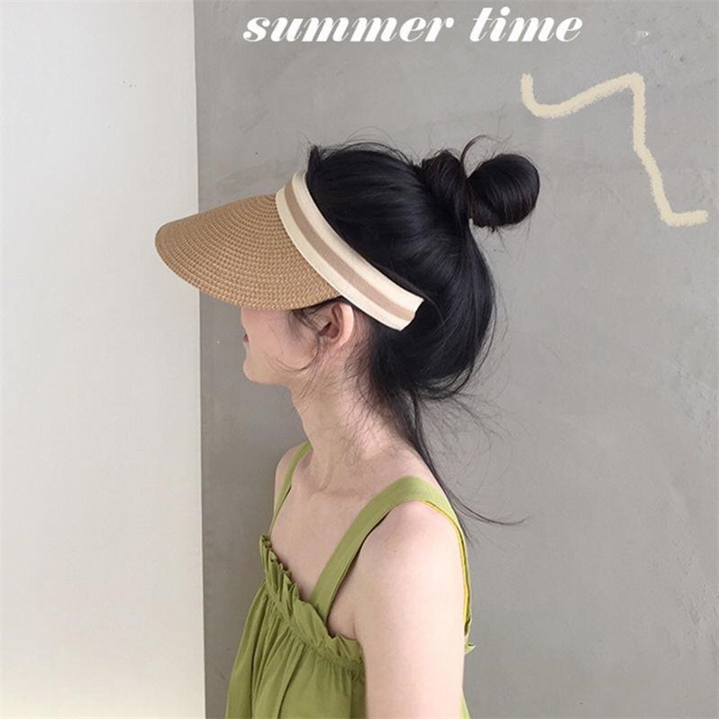 Ins Korean Style Children's Sun Hat Summer Little Girls' Straw Hat Air Top Big Brim Fashion Kids Straw Sun Hat Fashion