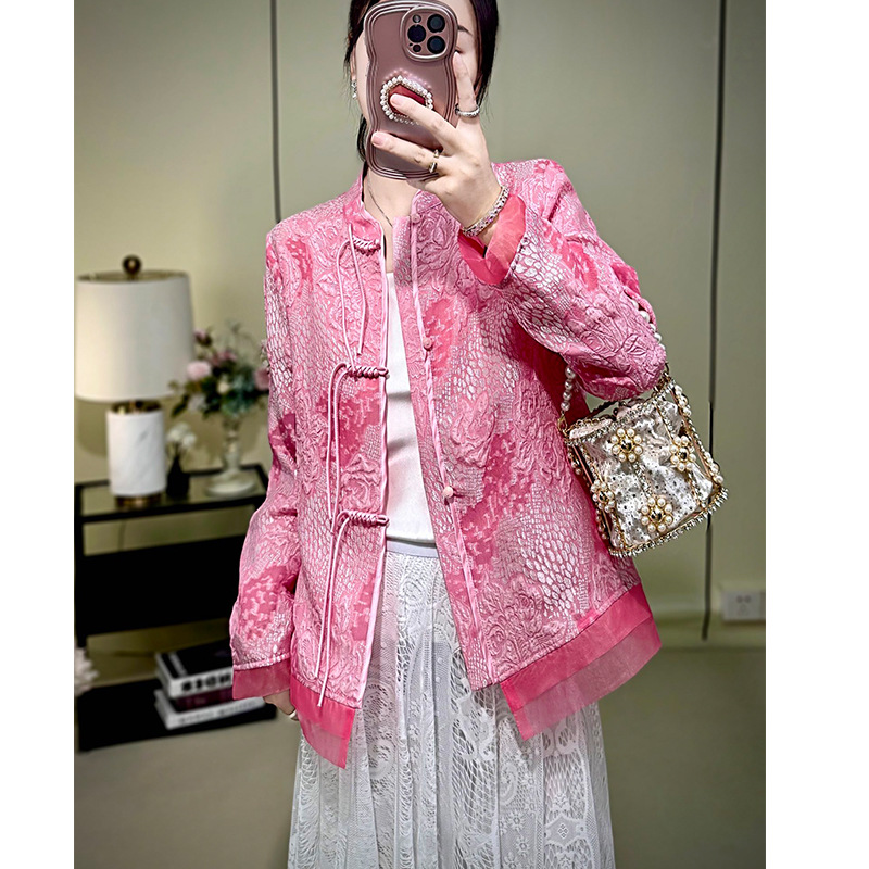 2024春夏新款真丝欧根纱锦缎外套 不退不换!-阿里巴巴