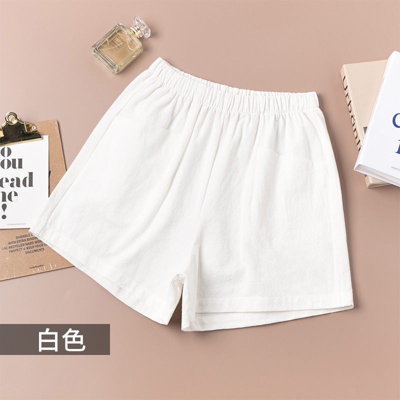 Cotton Linen Shorts Women's 2023 Summer New Thin Outer Wear High Waist A- line Wide Leg Slimming Loose Casual Women's Shorts