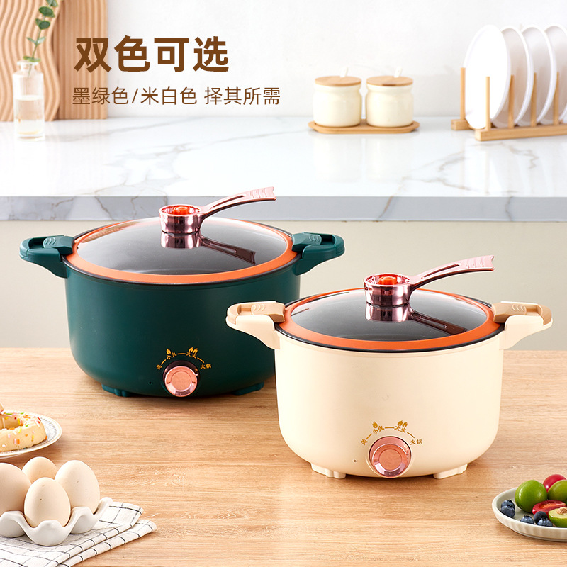 Multi-Functional Electric Cooker Boiled Instant Noodles Pot Household Integrated Electric Hot Pot Electric Frying Pan Micro Pressure Cooker Soup Pot Stew Pot