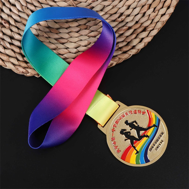 通用跑步比赛奖牌 马拉松荣誉纪念金银铜牌 运动会奖章挂牌批发