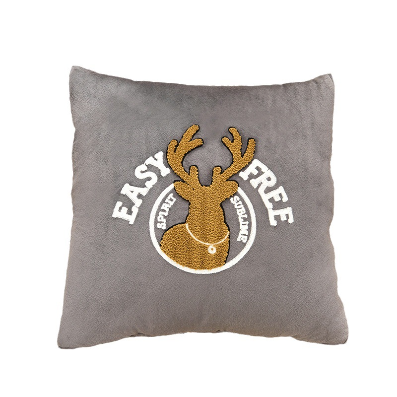 New Style Home Living Room Sofa Pillow Blanket Lucky Deer Cushion Office Cushion Dual-Use Two-in-One Pillow