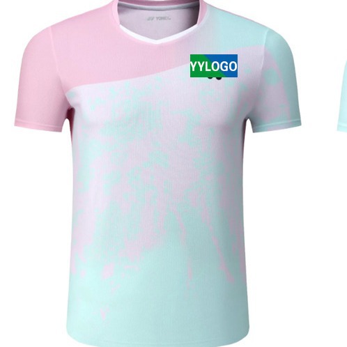 粉色速干羽毛球服上衣t恤运动大赛服22002队服印字印logo团购