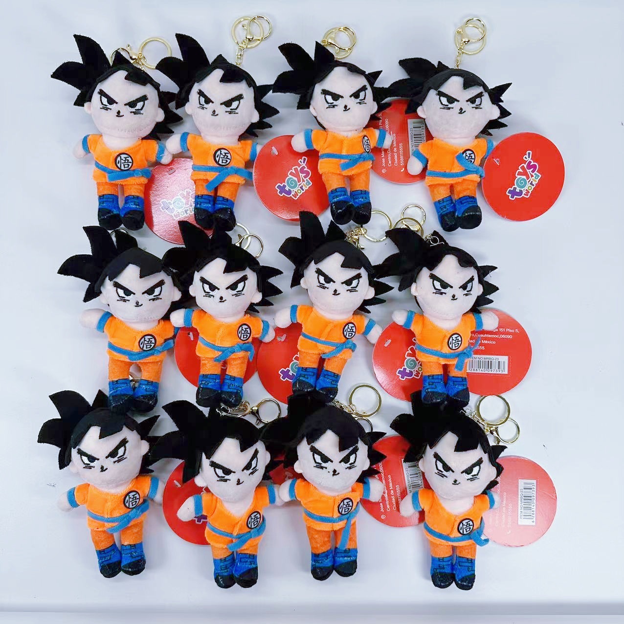 跨境新款龙珠毛绒挂件钥匙扣 孙悟空卡通动漫礼物夹机批发代发