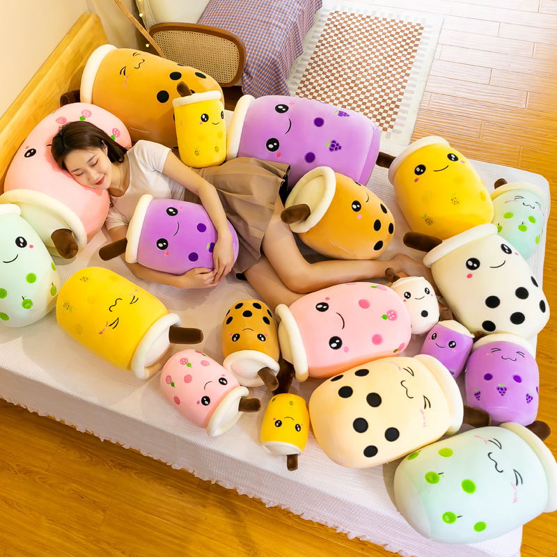 Simulation Fruit Milk Tea Cup Pillow Plush Toy Large Pearl Milk Tea Doll Doll Gift Cross-Border Foreign Trade