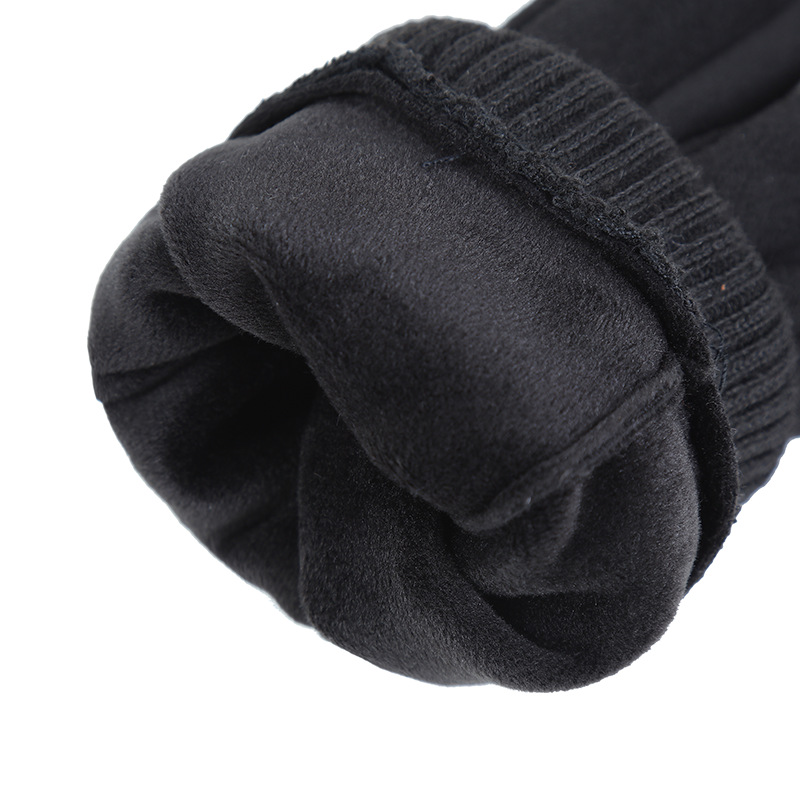 Winter Warm Suede Gloves Adult Men Women's Fleece-Lined Thickened Riding Sports Anti-Slip Screw Touch Screen Gloves