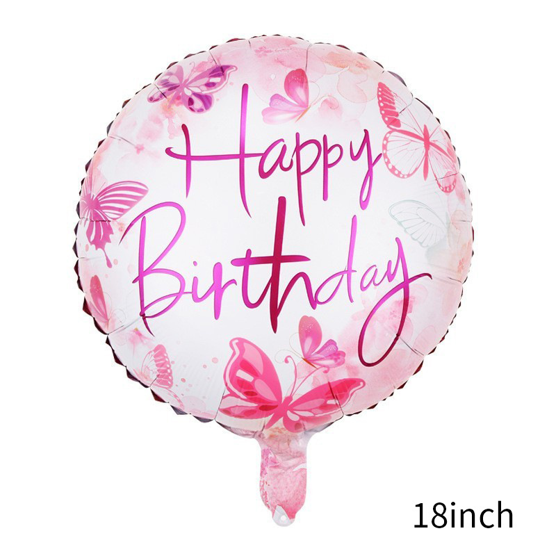 18-Inch Aluminum Balloon English Happy Birthday Ball Unicorn Spaceman Birthday Party Decoration Layout Balloon