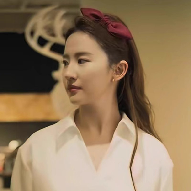玫瑰故事刘亦菲同款发箍女2024新款红色蝴蝶结头箍头饰高颅顶发卡