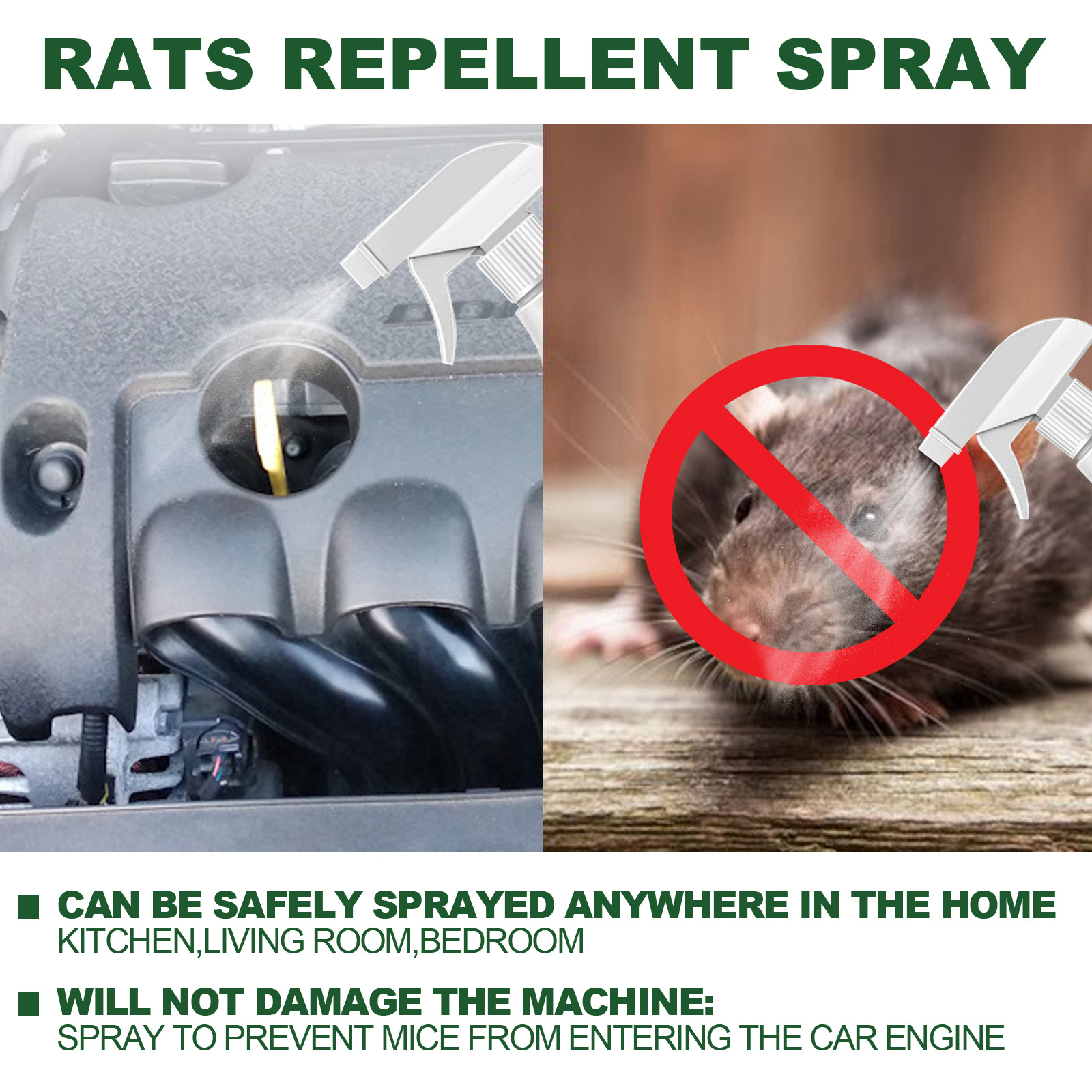 Jue Fish Mouse Repellent Spray Mouse Repellent Agent Indoor Home Car Engine Mouse Repellent Spray