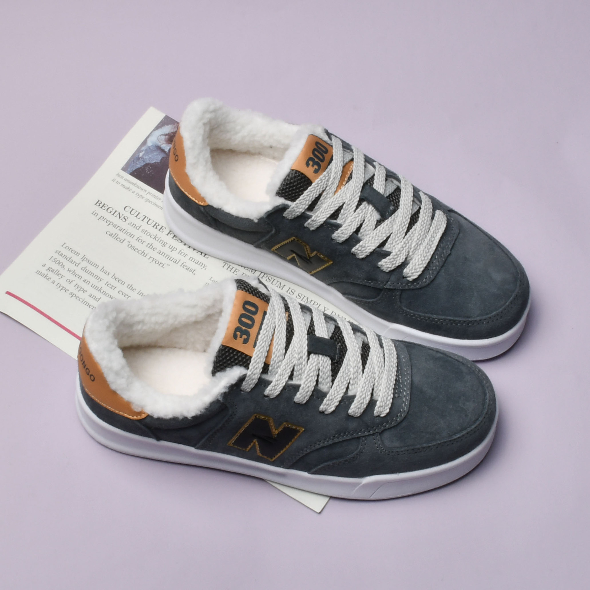 新款浪新百伦威300加绒板鞋运动休闲鞋校园潮流情侣款鞋子莆田