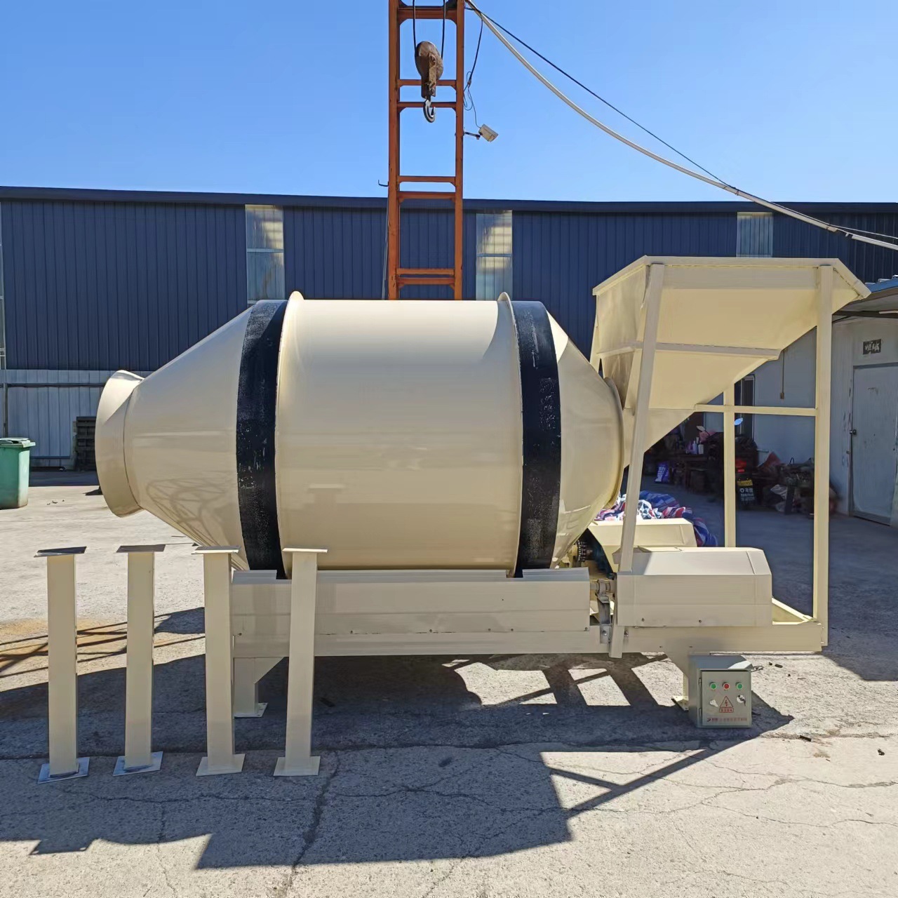 大型滚筒搅拌机实物翻滚搅拌桶鼓筒型干粉混合搅拌器粉剂混料机