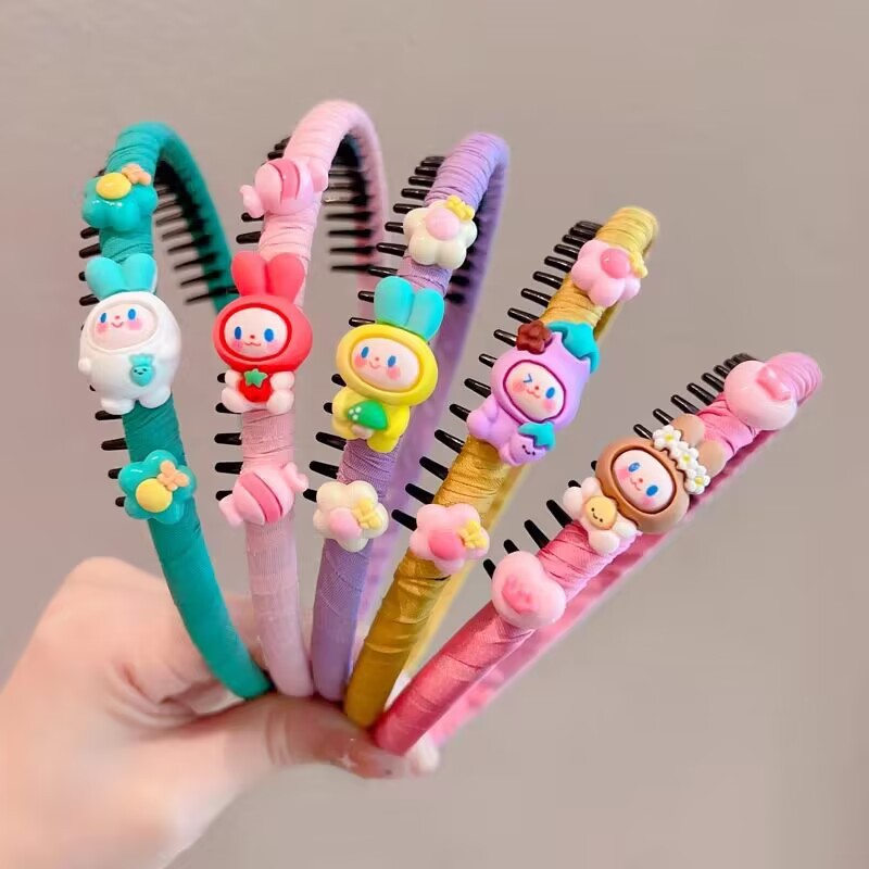 儿童带齿发箍女童卡通碎发整理神器可爱不伤发卡头饰