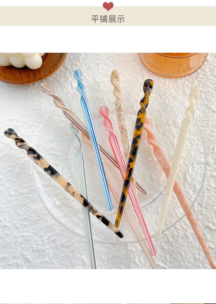 玳瑁一字簪发簪女气质小众现代日常发钗子盘发器汉服古风简约簪子