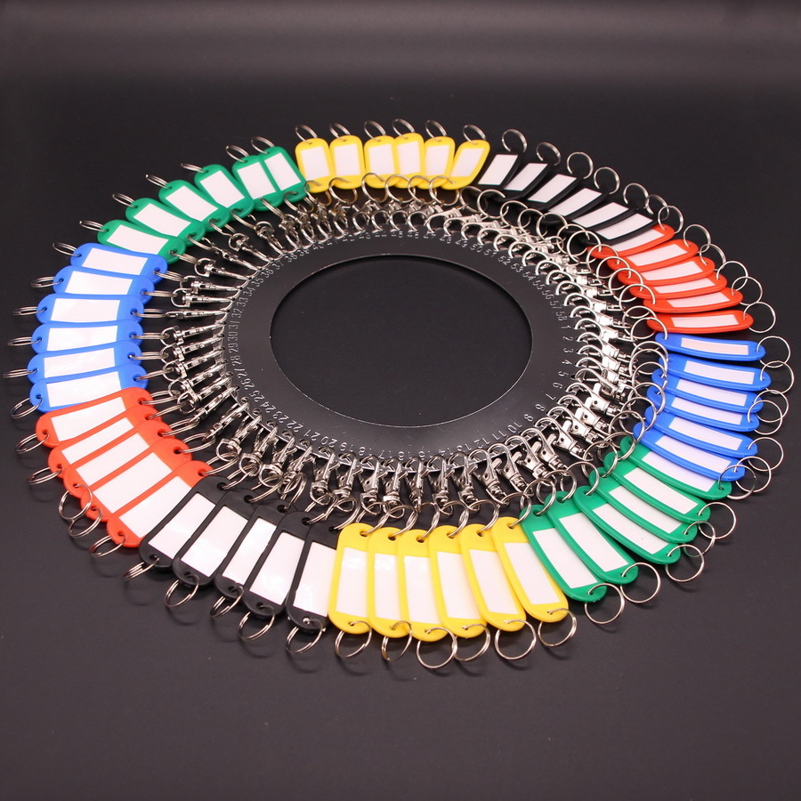 加厚防丢钥匙盘易摘取龙虾扣挂钩可标记分类牌手提锁匙板串圆环圈