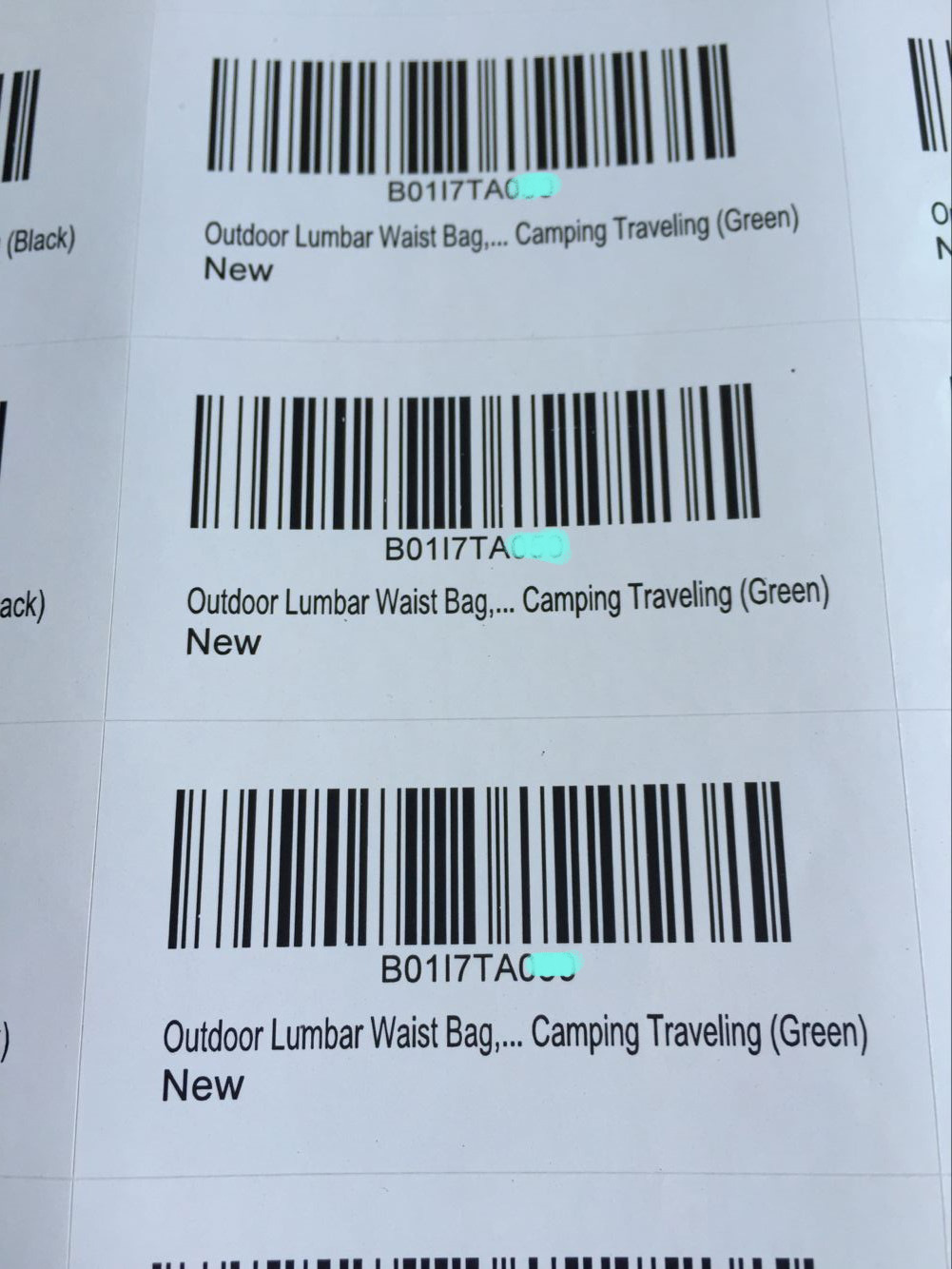 亚马逊fba条码标签贴纸sku外箱超重标签a4不干胶贴纸代客打印