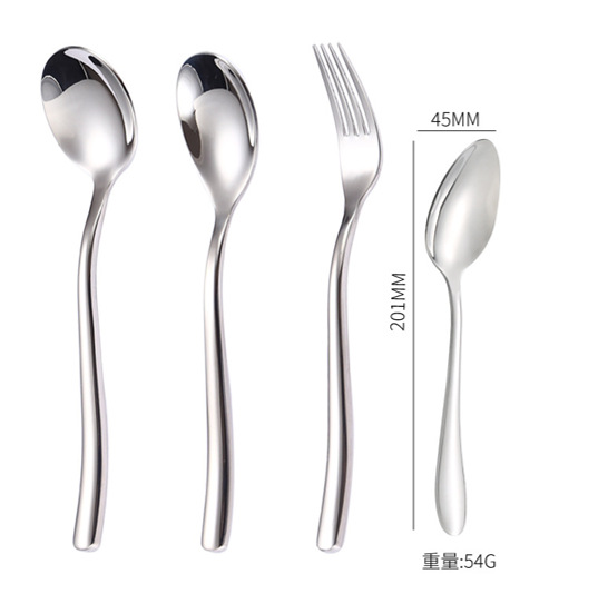 Hotel Steak Knife and Fork Thickened Spork Large European and American 304 Western Food Elegant Moonlight Stainless Steel Tableware Set