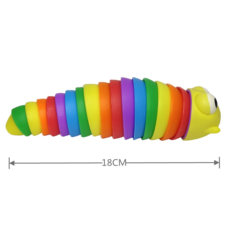 Best-Seller on Douyin Rainbow Eyes Caterpillar Luminous Large Size 18cm Slug Children Fun Decompression Toy