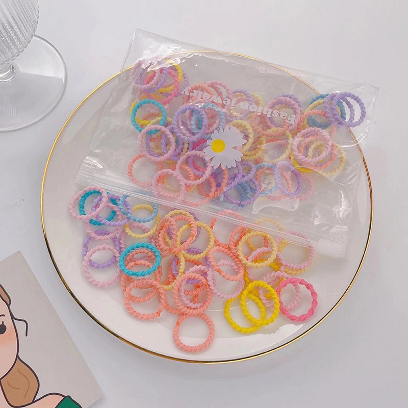 Children's Plush Small Rubber Band Wholesale Small Thumb Ring Bear Hair Ring Head Flower Rubber Ring Hair Ring Seamless Hair Rope