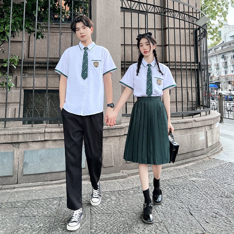 实拍现货 情侣装衬衫初高中生合唱演出服毕业服学院风学生班服