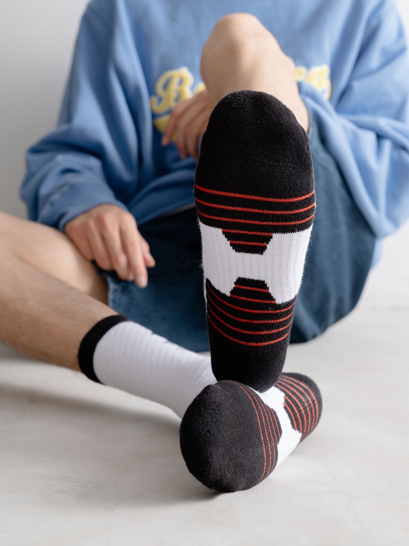 新款男士精英袜 潮流撞色长筒篮球袜男 毛巾底吸汗透气专业运动袜