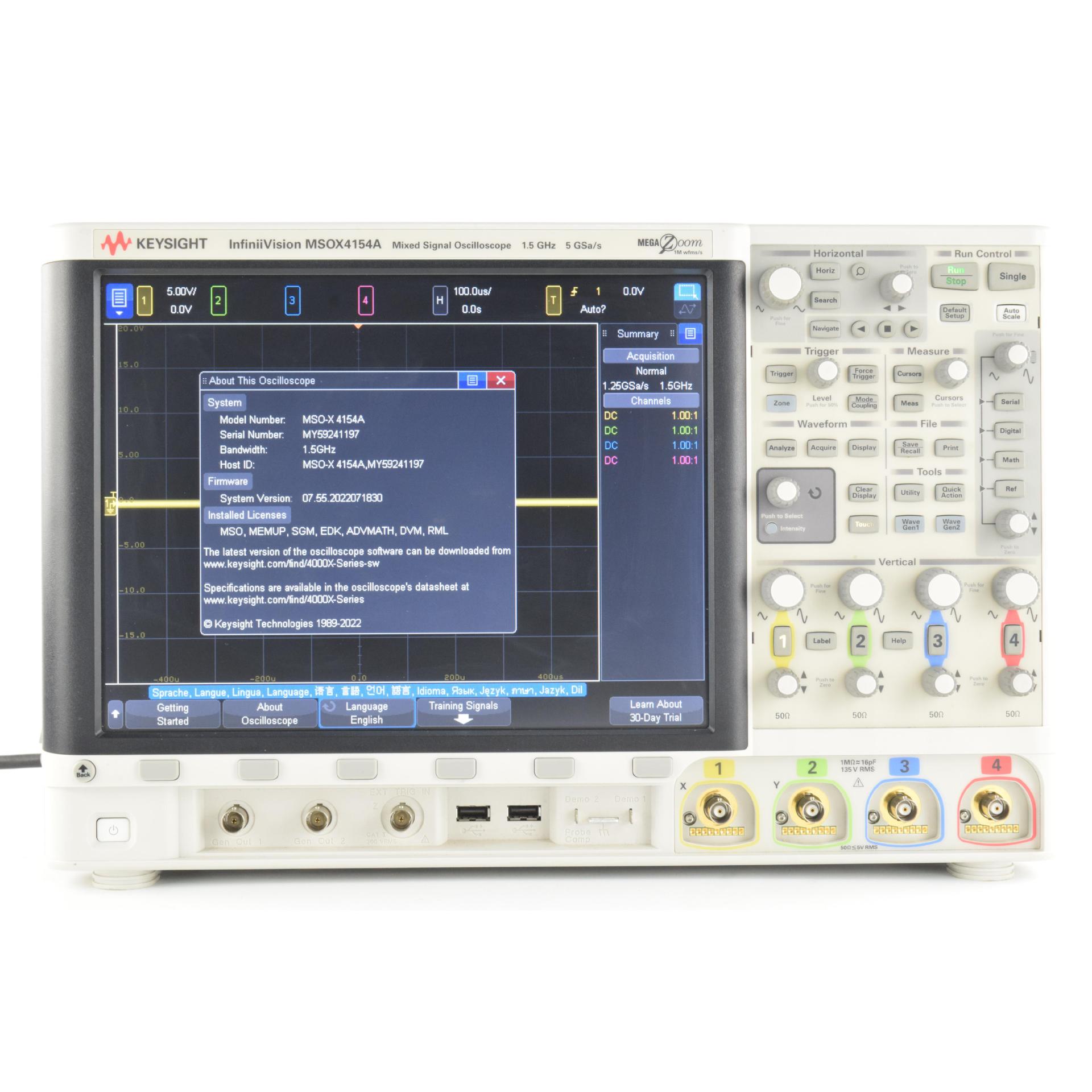 Keysight 是德科技 MSOX4154A 混合信号示波器：1.5 GHz
