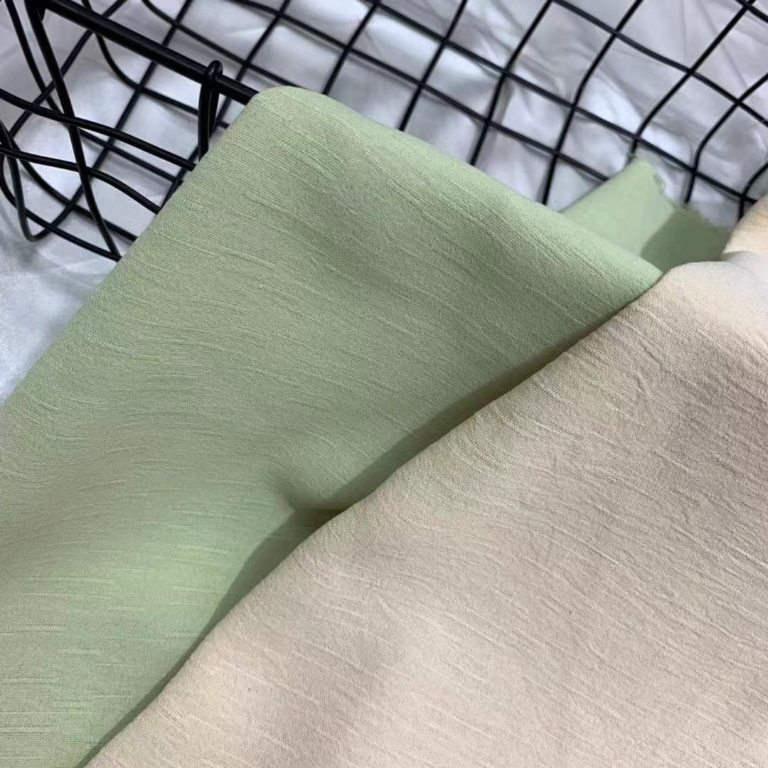 现货批发仿竹节麻纹理布料 连衣裙衬衫睡衣汉服面料 聚酯纤维面料