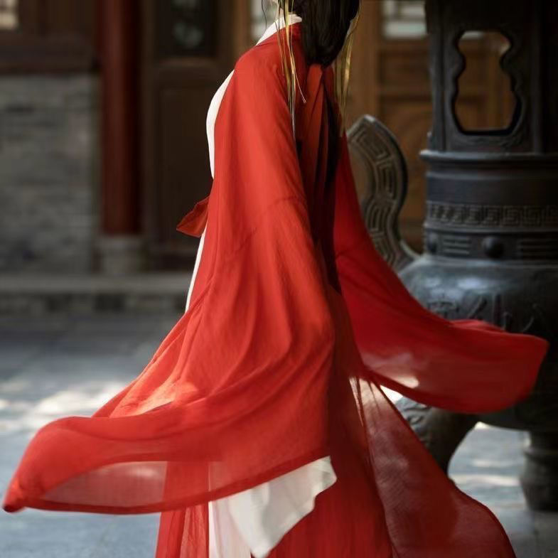 秋风词原创正品成人汉服新款古装超仙飘逸魏晋直裾大袖衫素色淡雅