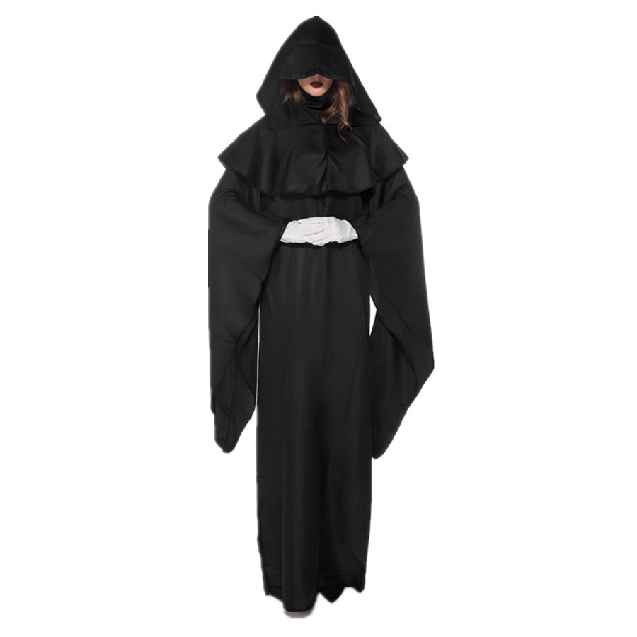 19356# 万圣节修女教父男女通用制服 派对玛利亚神父教母服装