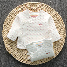 初生婴儿挖背新生儿衣服春秋冬季薄棉和尚服保暖半背上衣2件棉