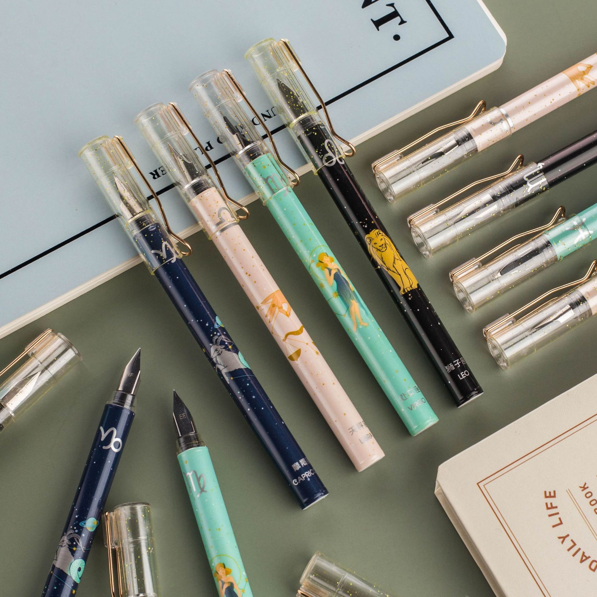 一木林星座记忆钢笔卡装可换囊钢笔学生书写工具钢笔yml-7501c