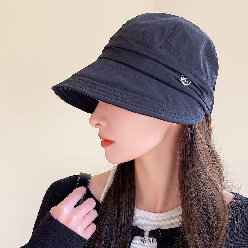 New Hat Female 2023 Summer Sun-Proof Bucket Hat Plain Face Face Cover Ultraviolet-Proof Sun Shade Wide Brim Peaked Cap