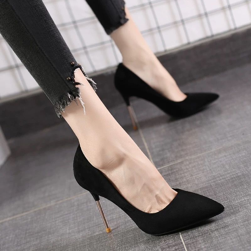 批发性感高跟鞋女细跟批发春网红ins尖头细跟单鞋超高跟10cm夜店