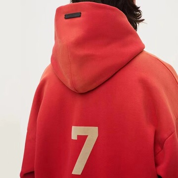 fear of god第七季essentials高街fog红色连帽衫卫衣男款ins外套