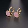 Geometric Pink manual Set Korean Edition Dongdaemun personality Retro Backing Popcorn Stone Manufactor Earrings Earrings