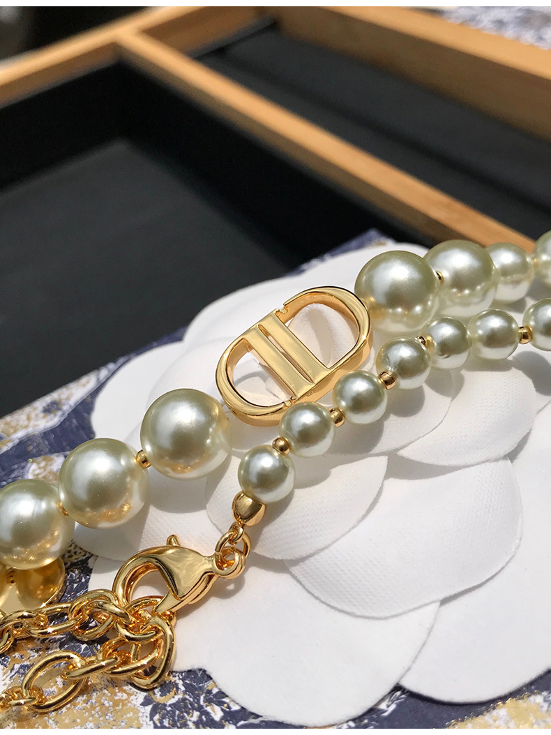 cd珍珠项链复古简约气质锁骨链轻奢小众颈链项圈