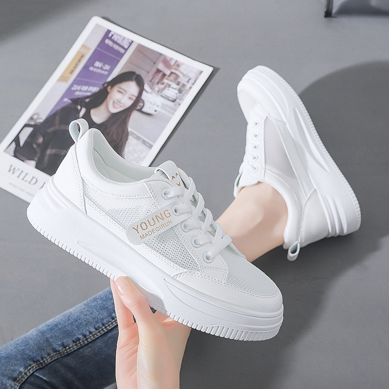 Casual Shoes for Women 2024 Summer New Board Shoes Women's Shoes Breathable Mesh White Shoes for Women Korean Style All-Matching Shoes Qr03