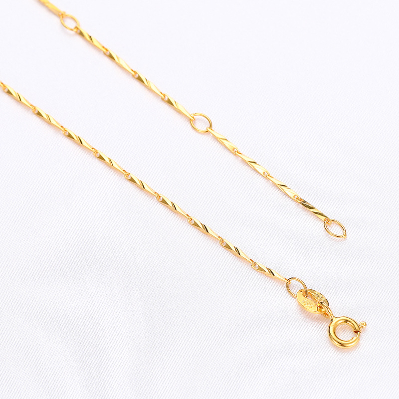 s999足银箭心项链女跨境时尚配饰纯银项链闪菱配链链条银饰锁骨链