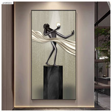 玄关画现代艺术客厅创意背景墙挂画走廊过道轻奢晶瓷抽象装饰画
