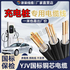 新能源3芯6平方7KW插座电源线充电桩电缆线电线国标纯铜户外电缆