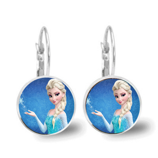 冰雪奇缘2耳钉 儿童卡通艾莎elsa安娜公主时光宝石女孩耳夹耳坠