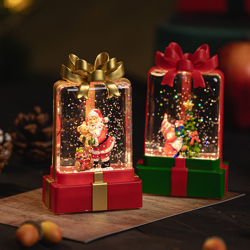 Christmas Birthday Gift Decorations Crystal Lamp Decoration New Ornament Storm Lantern Elderly Small Night Lamp Scene Layout