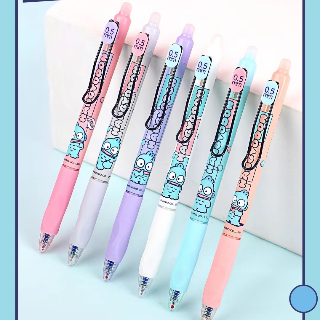 广博正版三丽鸥人鱼汉顿可擦笔ins卡通可爱小学生st摩易擦刷题笔