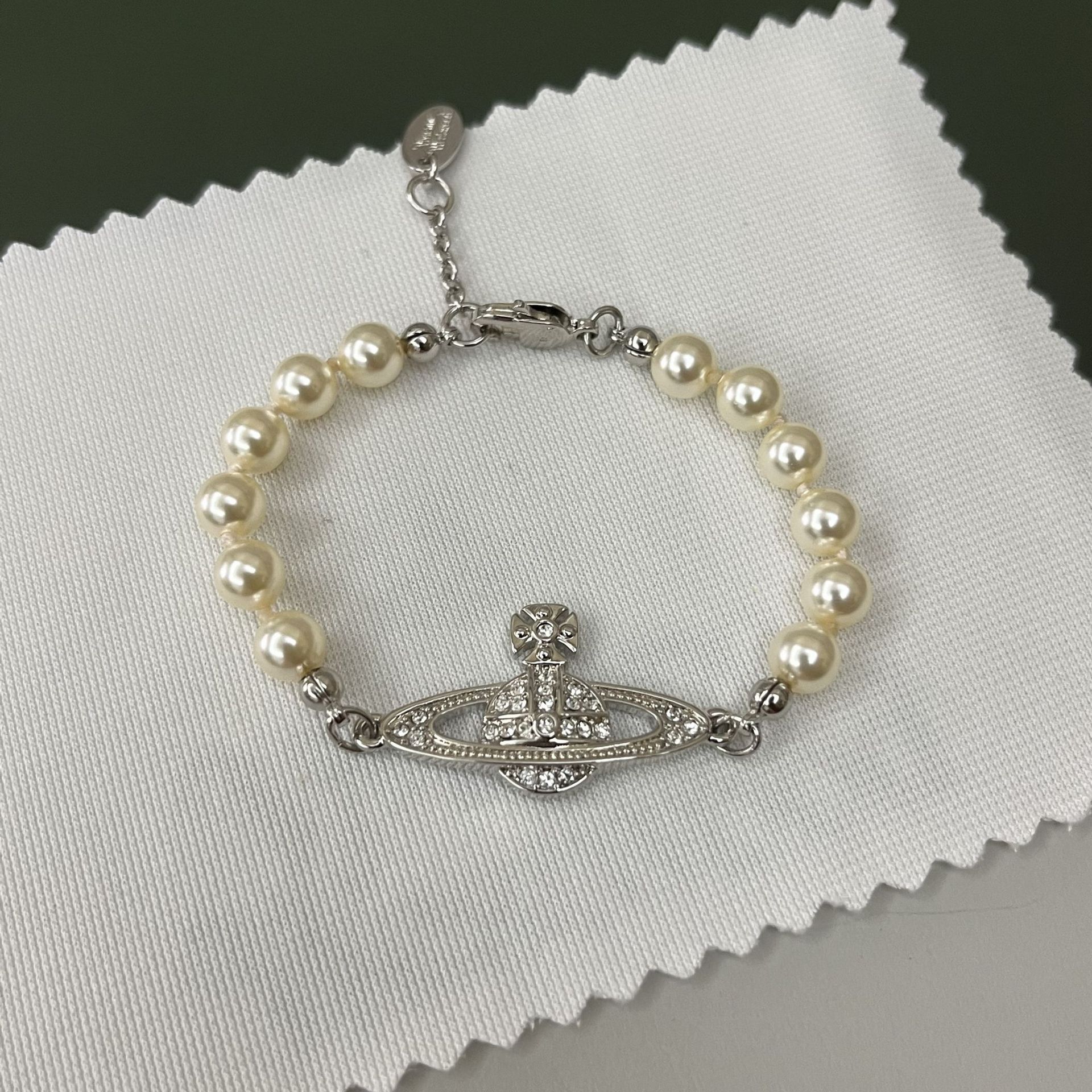 高版西太后薇薇安别针土星珍珠手链轻奢小众女毛衣链nana同款