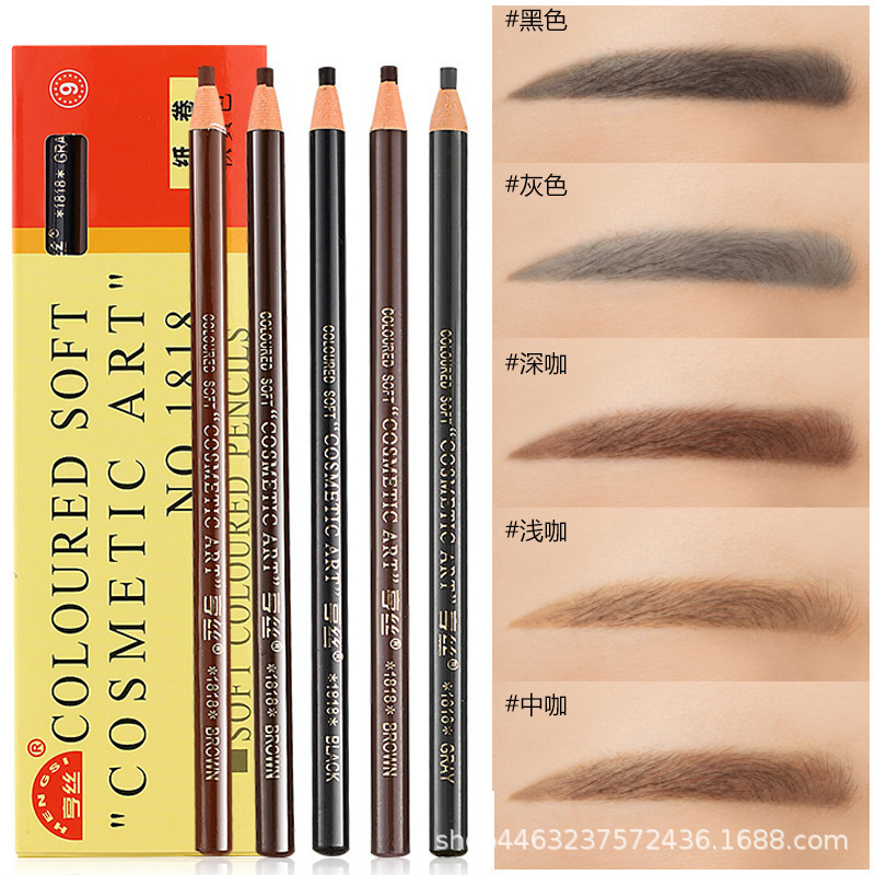 1818 Line Drawing Eyebrow Pencil Waterproof Sweat-Proof Anti-Smudge Wholesale Eyebrow Pencil Internet Celebrity Same Style for Beginners