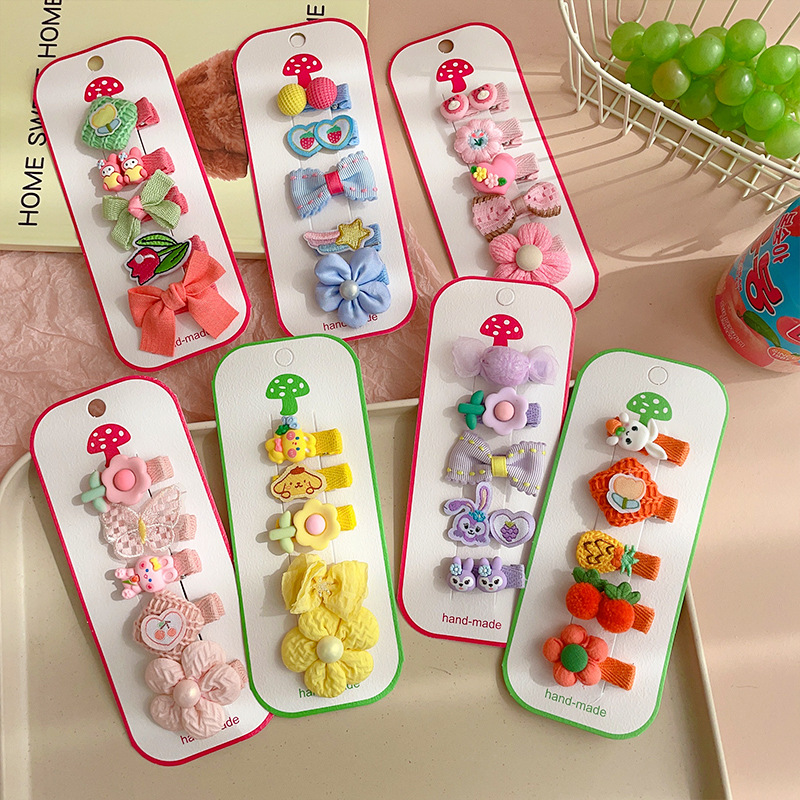 Baby Barrettes Girls Do Not Hurt Sweating Hair Removal Tool Baby BB Clip Full Cloth Wrapper Toddler Hair Clip Headdress Children Cropped Hair Clip Barrettes