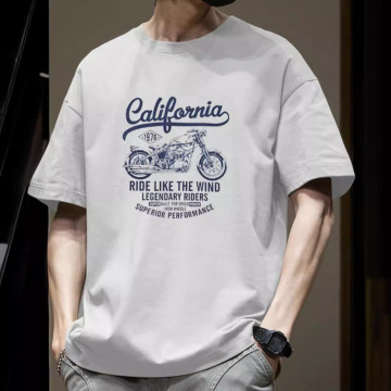 短袖t恤男夏季2024新款潮流半袖男款上衣宽松潮牌男生五分袖衣服