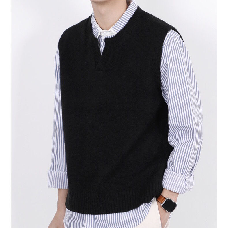 秋装青年学生男士毛衣马甲背心v领内搭针织衫男坎肩打底衫男装潮