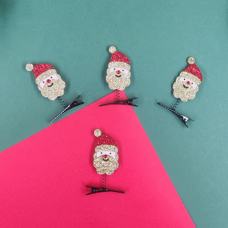 Christmas Barrettes Headdress Santa Claus Hairpin Children's Hair Accessories Christmas Snowman Elk Decoration Clip