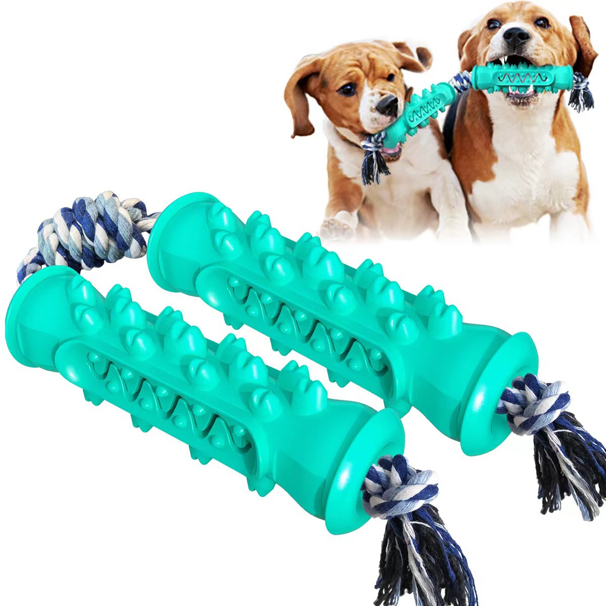 Pet Supplies Amazon Dog Toy Molar Rod Bite-Resistant Tooth Cleaning Bone-Head Dog Toothbrush Toy Munchkin Soothing Chews Serrated