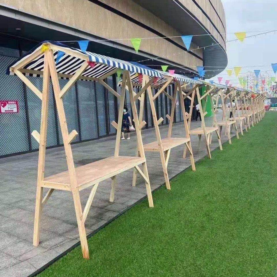 集市摊位折叠展示架可移动售货车木制活动棚商场夜市摆摊花车